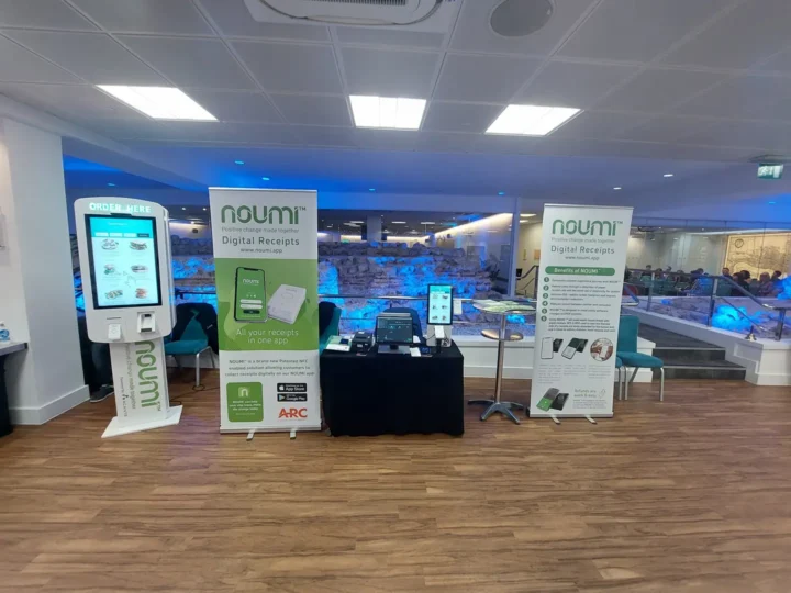 NOUMI's stand at The Retail Conference in London in November 2022 showcasing NOUMI's digital receipt tech.